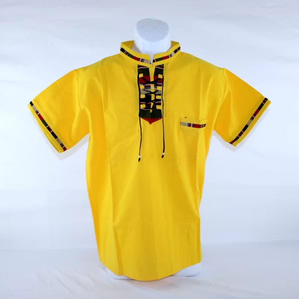 Camisa Típica de Guatemala para hombre. Color amarillo – Estilo 113