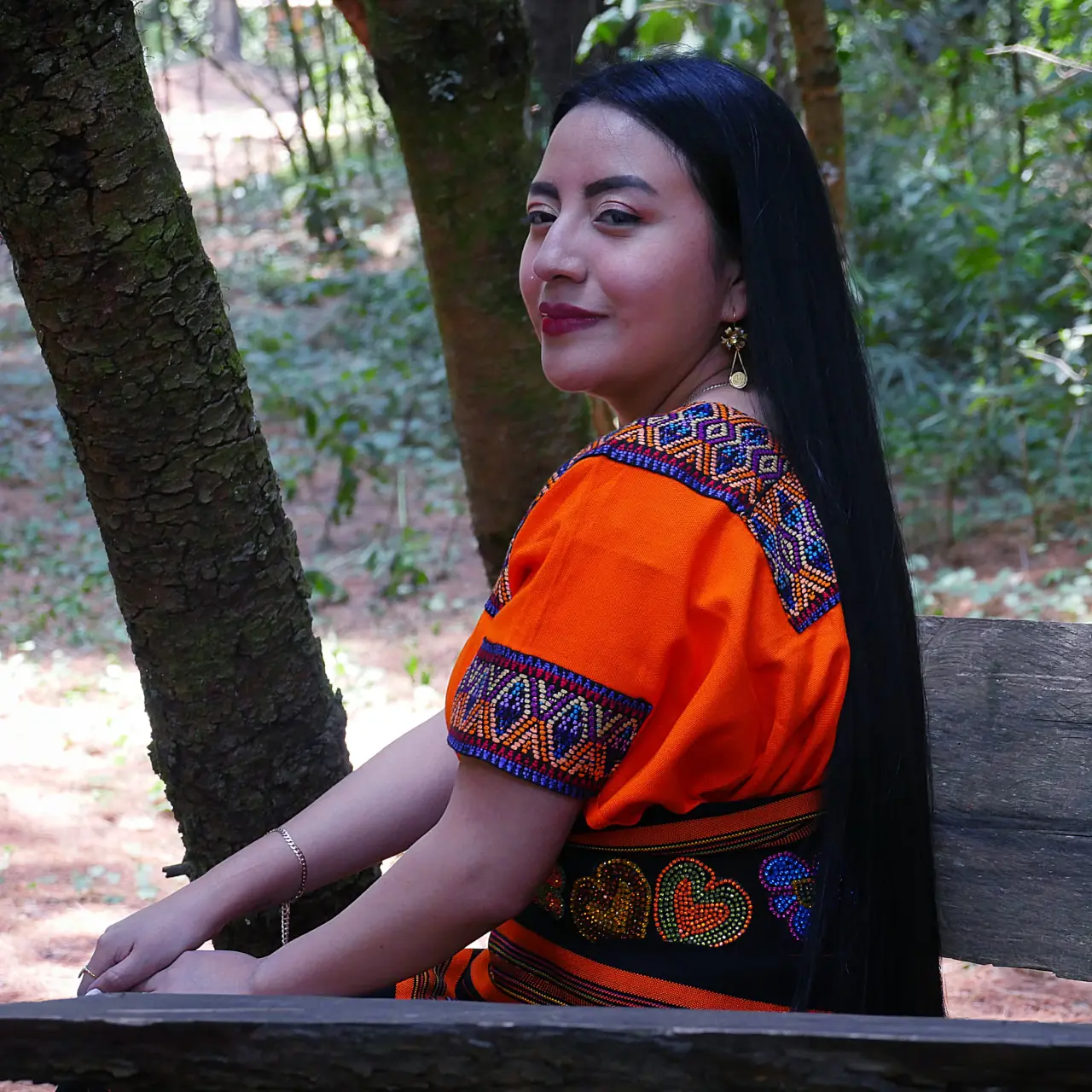 Traje tipico de Guatemala Faja corte y huipil Estilo Solola Rojo Naranja 1007 Ropa Tipica Archila